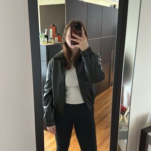 Oak + Fort Vegan Leather Bomber